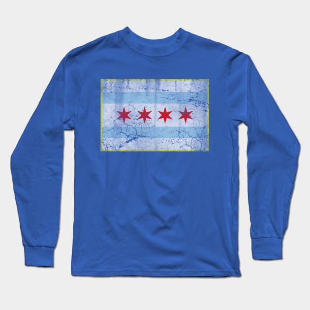 Vintage Chicago Flag Long Sleeve T-Shirt by E